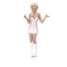 3 pc halter nurse zipper front dress