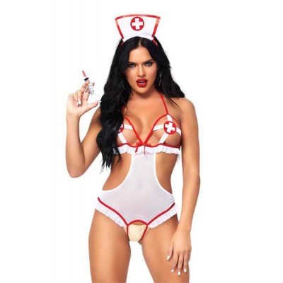 Sexy Roleplay Naughty Nurse crotchless teddy