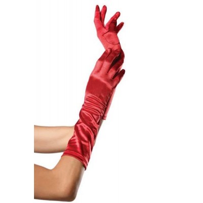 elbow lenght satin gloves one size