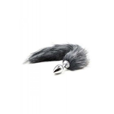 Long fox tail metal anal plug