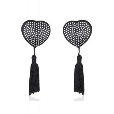 Nipple tassels black heart shine