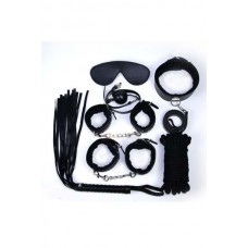 Bondage set cuffs whip ball gag collar