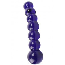 Anal dildo glass crystal balls blue