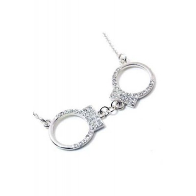 Rhinestone handcuff necklace