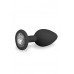 Small silicone black anal plug with strass