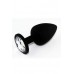 Medium silicone black anal plug with strass