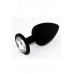 Large silicone black anal plug with strass