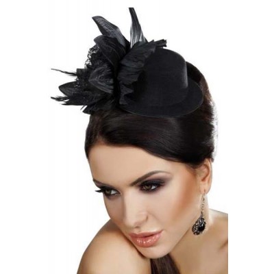 Mini top hat black flower